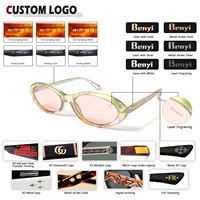 Lunettes de soleil polarisées ovales personnalisées Benyi pour femmes, lunettes de soleil en bio-acétate, petite monture, protection UV400