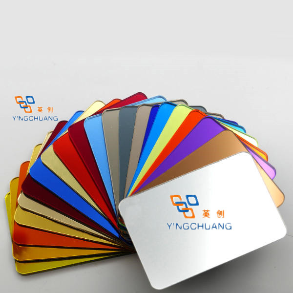 Yingchuang Glass Sheet Production Factory Colored Gold Silver Rose Gold Mirror Perspex Plastic Acrylic Panels Cut to Free Size