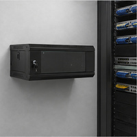 Armoire de serveur murale 4U, 19 pouces, avec porte en verre verrouillable, panneaux latéraux amovibles, OEM