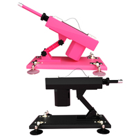 Pistolet Mitrailleur Sexuel Automatique Haute Performance Rose et Noir, Godemichet Grand Anale Pénétrant pour Hommes, Femmes, et Accessoires de Bondage Sexuel Adulte