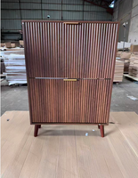 Meuble à chaussures pliable minimaliste et moderne pour salon, entrée de maison, couloir, en bois massif, avec rangement et présentoir
