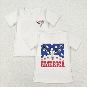 Camisetas de manga corta para bebés y niños, con diseño de vaca del 4 de julio, para hermanos - Product Image 2