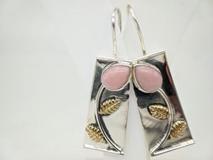 Pendientes de Ópalo Rosa Natural, Hechos a Mano, Plata de Ley 925, Elegantes Pendientes Colgantes para Mujer, Venta al Por Mayor - Product Image 4