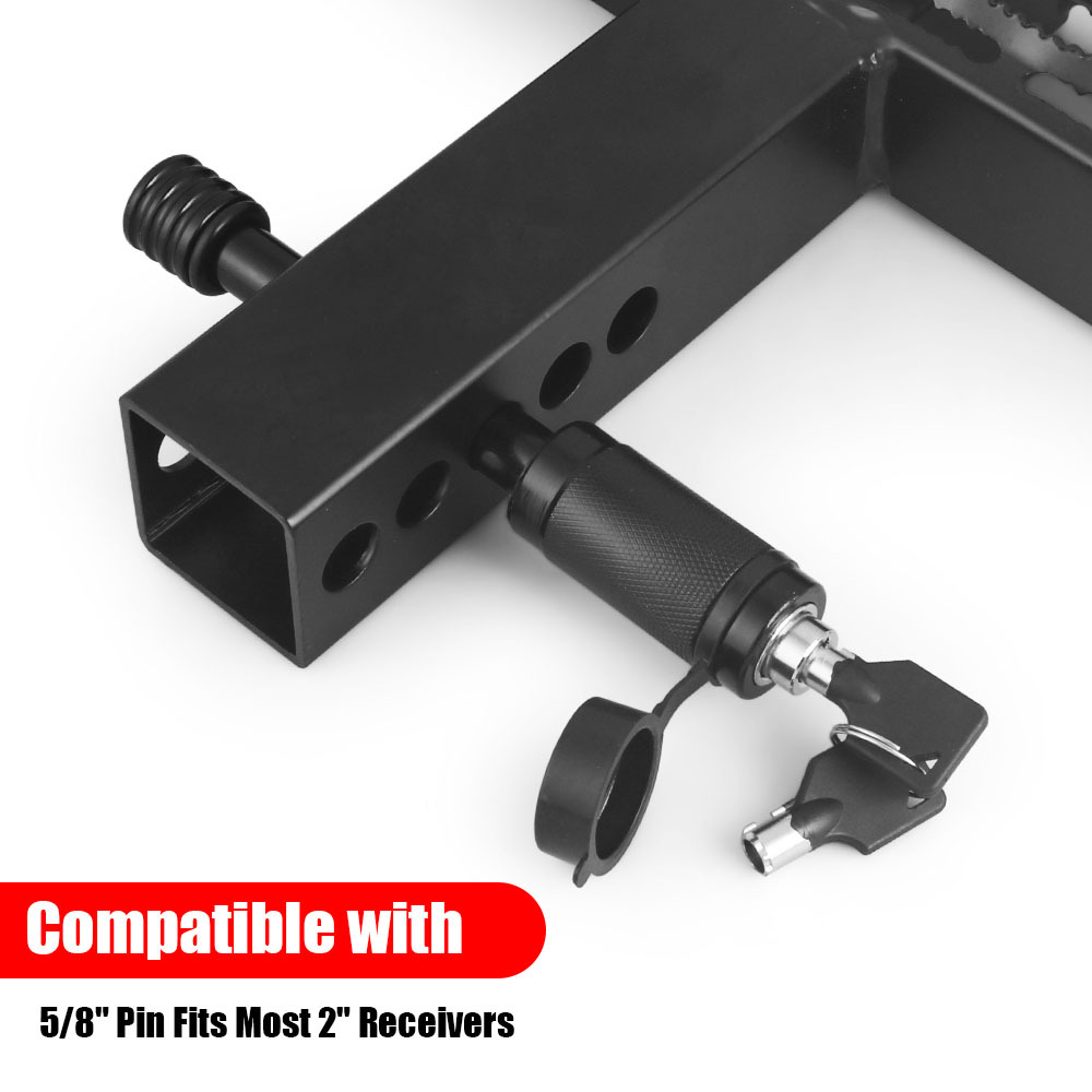 Acouto 5/8in Trailer Hitch Lock Set - Receiver Pin Lock With 2in Pad, Tubular Keys, O-Rings For Anti-Rattle