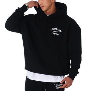 Pakaian latihan kustom pencetakan puff Jogging baju olahraga bordir untuk pria Slim Fit 100% katun kargo keringat hoodie & Sweatshirt pria