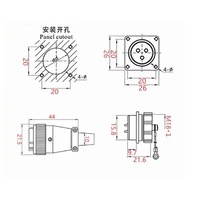 WS16K3BZ WEIPU 3B Contacts Metal Panel Mount Aviation Socket Zinc Alloy Thread Lock Circular Connector For Automation Equipment