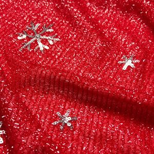Tela Base de hilo de ciempiés con descuento, tela bordada de lentejuelas, cuentas redondas, bordado de lentejuelas, copo de nieve completo, tela de Navidad - Product Image 1
