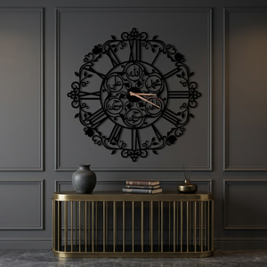 Horloge murale moderne en métal, design géométrique abstrait rond, horloge analogique silencieuse à quartz pour la décoration du salon - Product Image 3