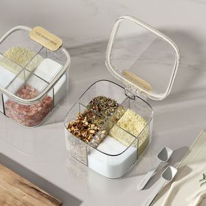 <b>Kitchen</b> Herb Spice <b>Gadgets</b> Airtight Spice Storage 4 Grid Seasoning Box with Spoon - Product Image 6
