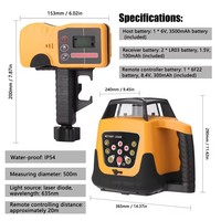 360 niveau Laser rotatif Laser rouge 500m ligne auto-nivellement Construction équipement de niveau Laser rotatif automatique