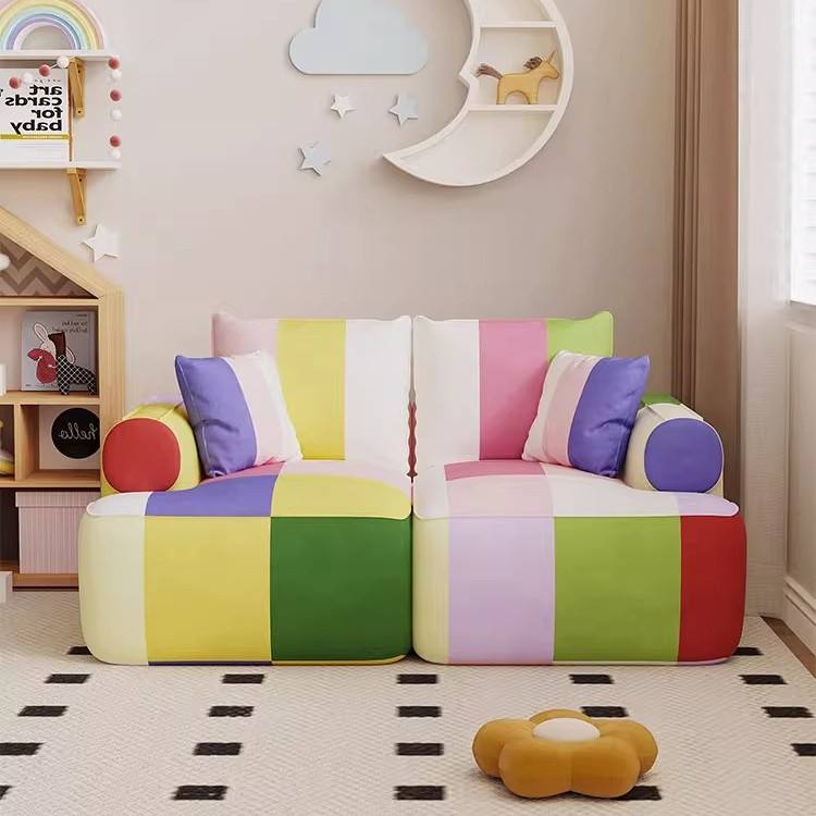 Lovely Fabric Kids Sofa Child-Friendly Design, Soft Comfort