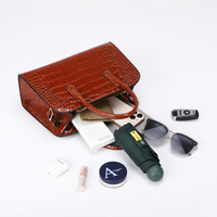 Sac à main personnalisé pour femme imprimé croco, ensemble de 3 sacs en cuir PU verni avec poignée supérieure et portefeuille pour le travail, les affaires et l'usage quotidien
