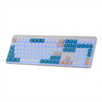 Keyboard Gaming Nirkabel RGB yang Dapat Diprogram dengan Tombol Bercahaya USB Backlight untuk PC/Tablet/Laptop 110 Tombol