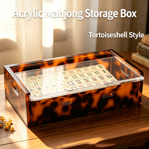 Juego de Mahjong Americano de Lujo con Fichas Acrílicas con Estampado de Leopardo, Árbol Dorado, Bams Joker E S <span class=keywords><strong>W</strong></span> N Winds, Capas Doradas, para 4 Jugadores, Póker - Product Image 6