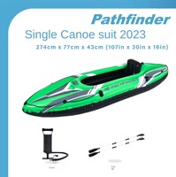 Kayak gonflable en PVC double pour adultes, bateau en caoutchouc, canoë de pêche en eaux vives, compétition, activités de dérive en plein air, aviron, 2 personnes, 1