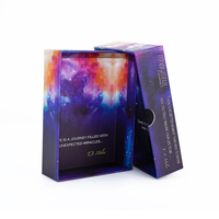 Carte Oracle personnalisée à impression recto-verso sur le thème céleste violet, inspirante, avec boîte rigide en deux parties pour la décoration de la maison
