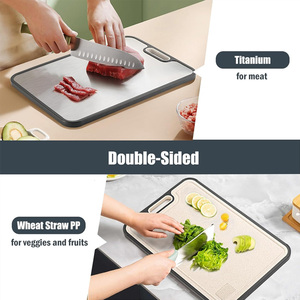 Chống trượt kim loại dễ dàng để rõ ràng thớt Board cấp thực phẩm xách tay Titan Hai mặt nhà bếp thịt Rau Trái Cây thớt - Product Image 2
