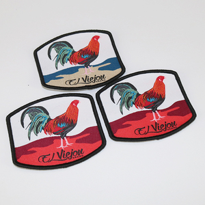 中国メーカーカスタムブランド動物デザインメローエッジアイアンタグ織り服ラベル帽子用パッチ - Product Image 5