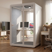 Espace de travail pour 2 personnes, dosettes de travail de bureau en verre, cabine de téléphone insonorisée, cabine de bureau premium ISO