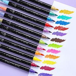 Marqueurs à paillettes double couleur à double <span class=keywords><strong>pointe</strong></span>, feutres à <span class=keywords><strong>pointe</strong></span> épaisse en plastique pour dessin manuel des enfants, <span class=keywords><strong>pointe</strong></span> souple, non-décolorants, ensemble nacré - Product Image 5