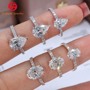 Nhẫn đính hôn bằng vàng khối 10k 14k 18k, kim cương nhân tạo mọc trong phòng thí nghiệm, chứng nhận IGI GIA, xử lý CVD HPHT - Product Image 2