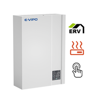 Unité de récupération de chaleur monoplace sans conduit ERV, système de ventilation à récupération d'énergie HRV rectangulaire, VMC double flux mural pour écoles