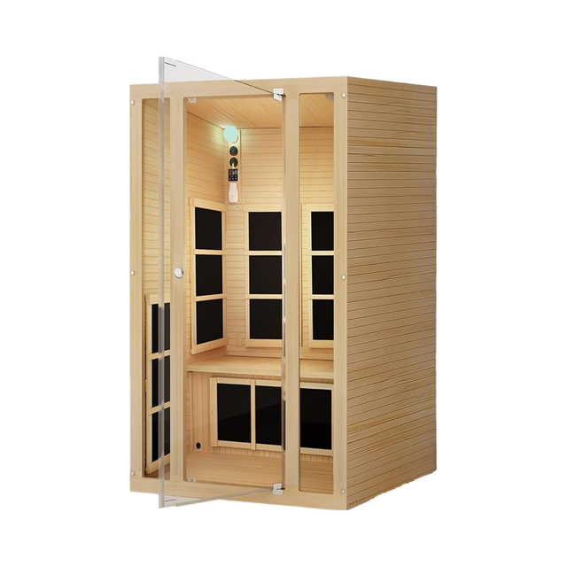 Lifestyles Joyous 2-Person Home Infrared Sauna Light Therapy Low EMF Indoor Modern Hemlock Solid Personal Luxury Spa Apartment