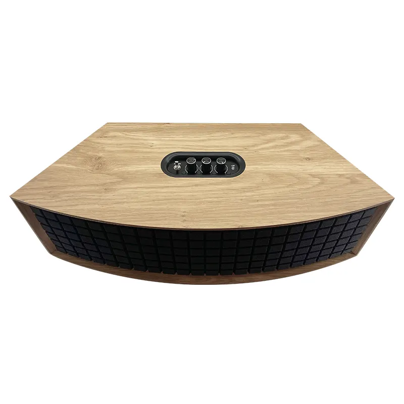 Aparência única e especial estante Bluetooth portátil retro armário de madeira alto som claro multifuncional com 4 'Woofer