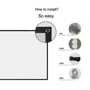 Écran de projection mobile pliable pas cher pour <span class=keywords><strong>films</strong></span> en plein air, format 16:9/4:3, toile en tissu, toutes tailles personnalisables - Product Image 3