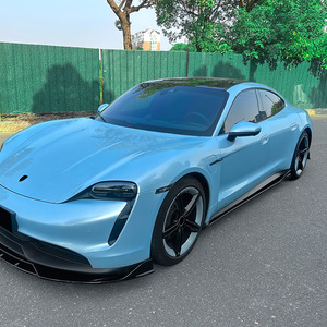 Kit carrosserie Spoiler latéral Amp-Z, finition mate effet carbone noir piano, pour Porsche Taycan 2019, style tuning. - Product Image 3