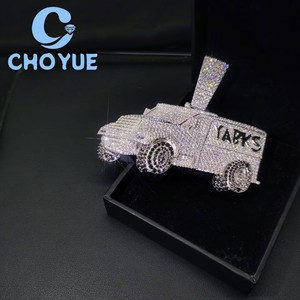 New Trend Iced Out Car Jewelry 925 <b>Silver</b> GRA VVS Moissanite Men Pendant Necklace Hip Hop <b>Charm</b> Pass Diamond Test with GRA - Product Image 5