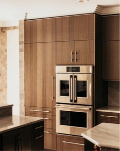 Vermonhouzz Modern Furniture Luxury Brown Customized Wood Melamine Kitchen Cabinets Set With <strong>Sink</strong> Modural Kitchen <strong>Cupboard</strong> - Product Image 1