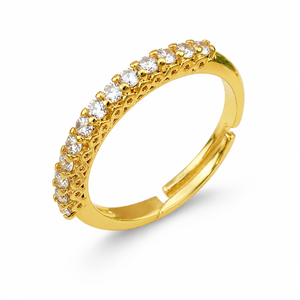 Anello aperto regolabile, design classico, gioiello da donna per l'uso quotidiano - Product Image 1