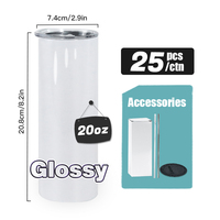 Gobelet à sublimation en acier inoxydable 20oz à bord plat en stock aux États-Unis avec couvercle scellé fond en caoutchouc et paille en métal 25 pièces/ctn