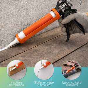 Pistola per sigillante per cartucce fino a 310 ml, pistola professionale per silicone con telaio rotante a 360 gradi - Product Image 3