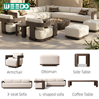 Outdoor-Sofa Hotel Aluminiumlegierung Villa Hotel Innenhof Wasserdichtes Allwetter-Metall Sektionales Kaffeetisch-Gartensofa-Set