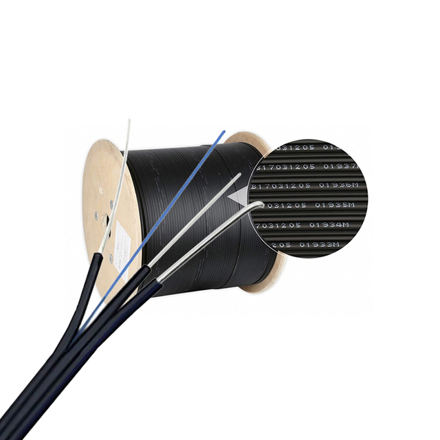 FTTH Fiber Optic Cable 8 6 4 2 1-core PE Jacket Self Supporting Communication Cable Wooden Reel for Outdoor