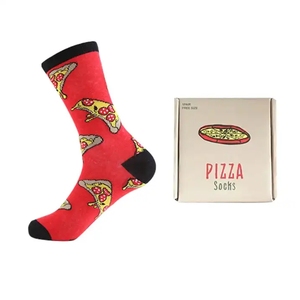 <span class=keywords><strong>Calcetines</strong></span> Personalizados OEM con Temática de Comida Divertida, <span class=keywords><strong>Calcetines</strong></span> Creativos con Diseño de Caja de Pizza, <span class=keywords><strong>Calcetines</strong></span> con Logotipo Personalizado al por Mayor - Product Image 2