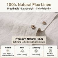 Setelan Pria Unisex Gaya Retro Cina 100% Linen Bernapas, Celana Pendek Berkerah Tegak Kancing Kayu dengan Tali Serut Elastis