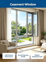 Ventana Abatible de PVC de Alto Rendimiento, Resistente al Viento, Impermeable, Eficiente Energéticamente y Aislada para Proyectos de Construcción