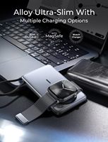 LISEN Ultra-Slim 3-en-1 10000mAh Batterie Externe Magnétique avec Câble USB-C Intégré Chargeur Portable pour iPhone 17 16 Samsung IWatch