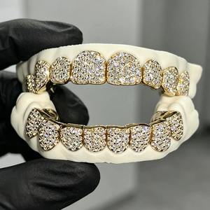 Grillz en Moissanite de Haute Qualité, Coupe Ronde Brillante, Bijoux Hip Hop de Luxe, Accessoire Dentaire Tendance pour Hommes et Femmes - Product Image 4