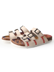 TMAEYES personnalisé les chaussures de femmes chic grande taille pantoufles été chaussures plates pour femmes décontracté extérieur plage sandales en liège - Product Image 2