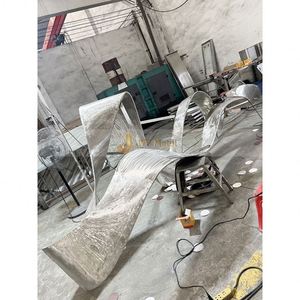 Escultura Abstracta de Acero Inoxidable Pulido a Espejo, Multifuncional, Duradera, Impermeable, Estilo Art Deco, Personalizada, para Decoración de Jardín - Product Image 4