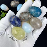 Huevos de Cristal Pulido de Alta Calidad al por Mayor, Cuarzo Rosa Azul, Citrino, Apatita, Ágata Volcánica, Huevos de 3 cm para Sanación y Decoración del Hogar