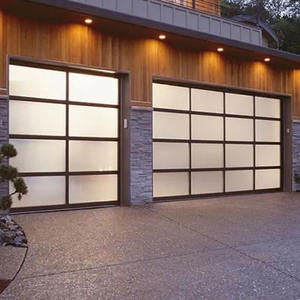 Persianas eléctricas inteligentes de lujo para puertas de <span class=keywords><strong>garaje</strong></span> dobles con metal personalizado Material de vidrio minimalista de <span class=keywords><strong>precio</strong></span> bajo al por mayor más populares - Product Image 4