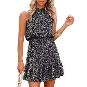 ชุดเดรสกระโปรงจั๊มสูทสำหรับผู้หญิง แขนกุด สายคล้องไหล่เส้นเล็ก คอวี ดีไซน์จีบระบาย เหมาะสำหรับฤดูร้อน - Product Image 2