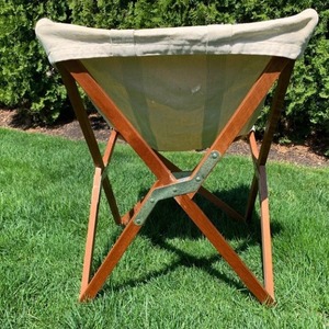 Outdoor Folding Chair <b>Canvas</b> Seat Solid Wood <b>Frame</b> 78x58x56cm Garden Use - Product Image 3