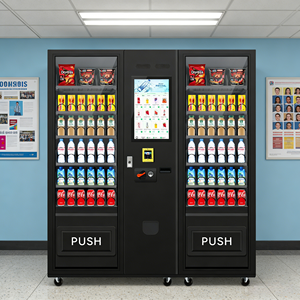 Distributeur automatique de café <span class=keywords><strong>en</strong></span> libre-service commercial, écran tactile 22 pouces, snacks, boissons, paiement <span class=keywords><strong>sans</strong></span> argent liquide, <span class=keywords><strong>carte</strong></span> de crédit, vente au détail intelligente, OEM - Product Image 2