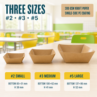 Plateaux de service pour traiteur, plateaux en papier kraft pour boîtes à lunch de bureau, résistants à la graisse avec revêtement PE, commande en gros possible